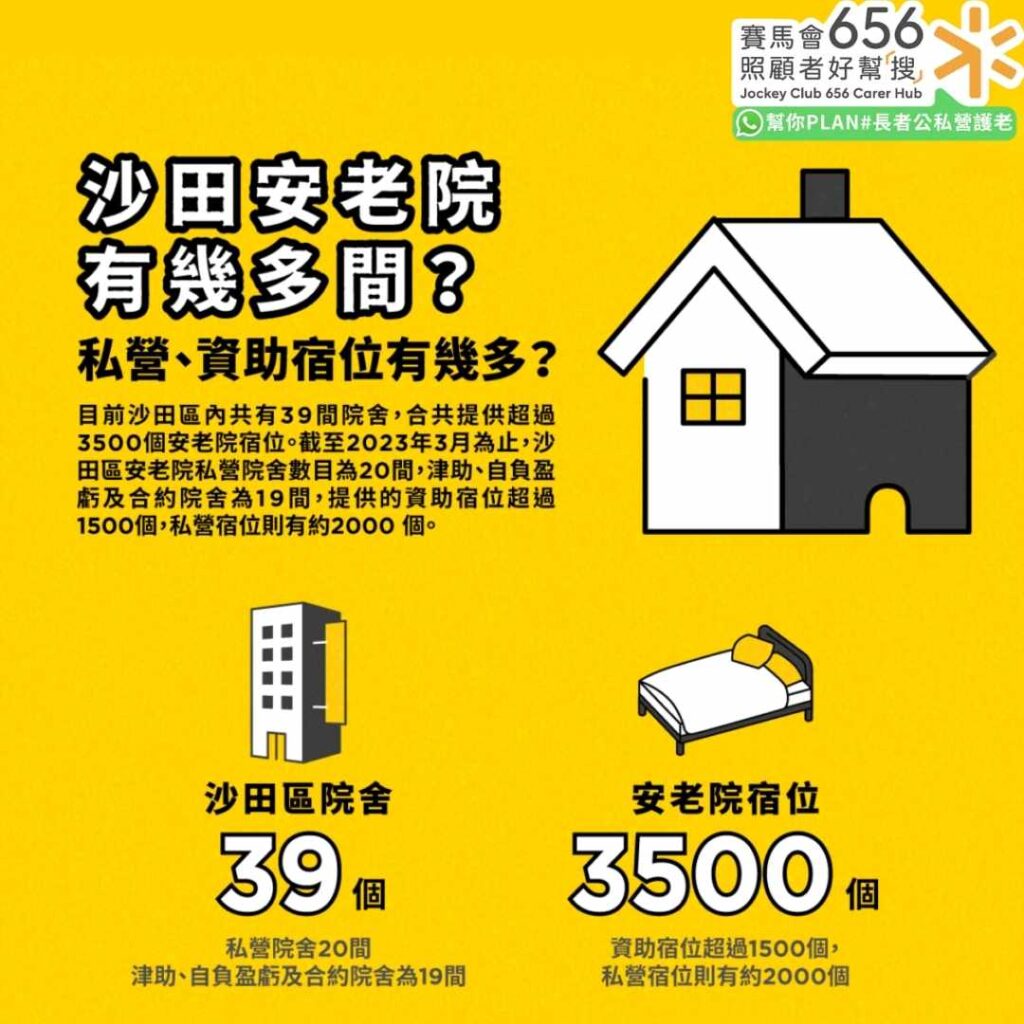 沙田安老院數量及宿位分佈：私營 vs 資助
