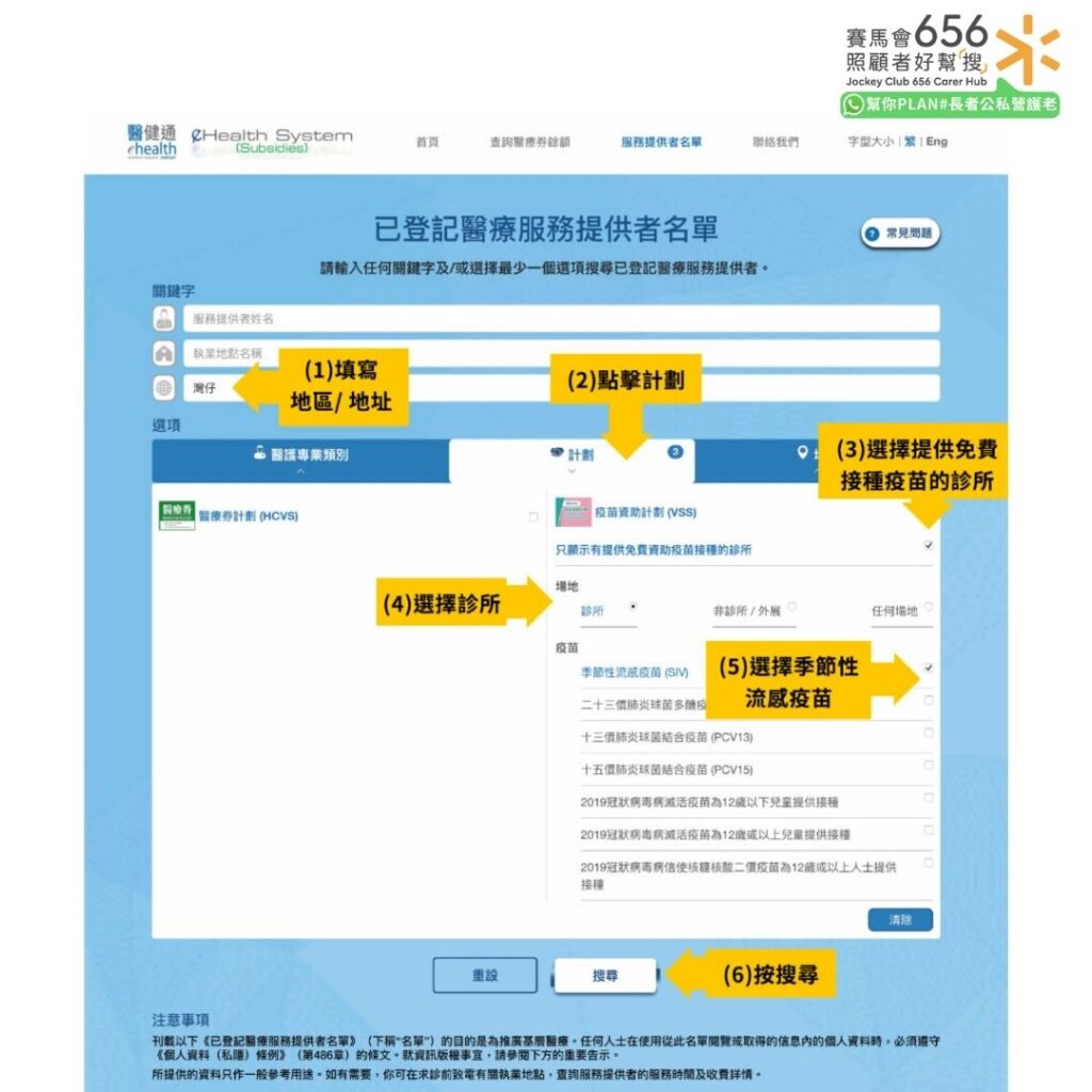 灣仔免費流感針接種｜政府資助診所名單