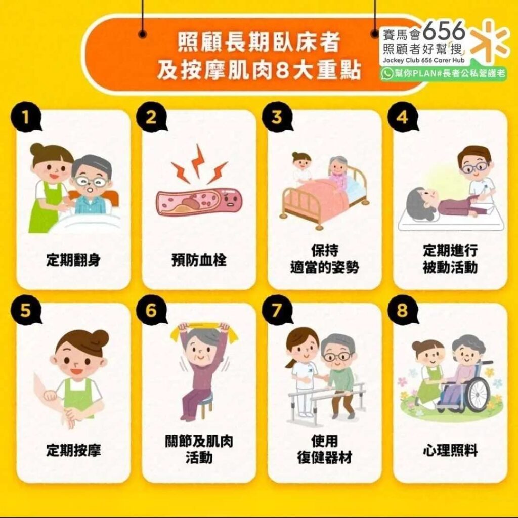 照顧長期臥床者 及按摩肌肉8大重點